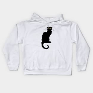 Black Cat Long Whiskers Kids Hoodie